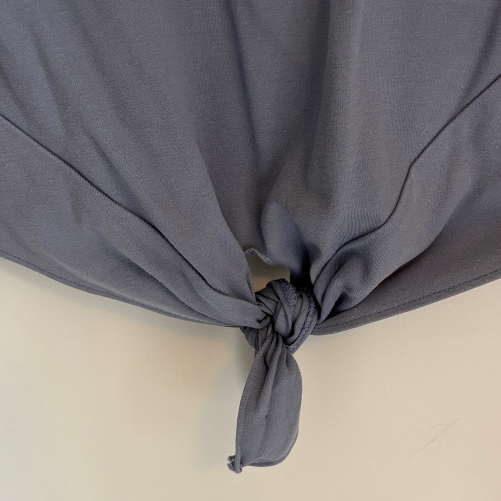 Banana Republic Light Blue Long-Sleeve Tie-Front Sweatshirt - Picture 4 of 5